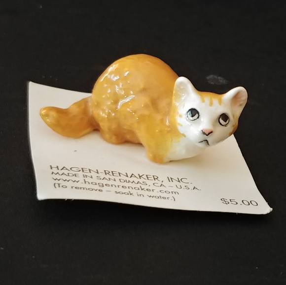 Vintage Retired Hagen Renaker Fluffy Cat Mini Figurine #3324 - Picture 1 of 10